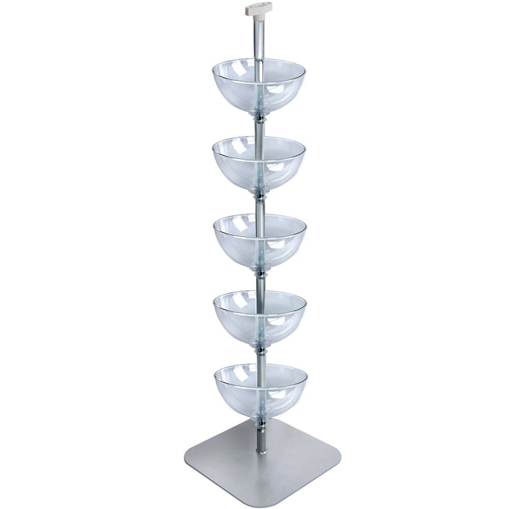 Azar Displays 5-Tier Bowl Display, 60inH x 17inW x 17inD, Clear