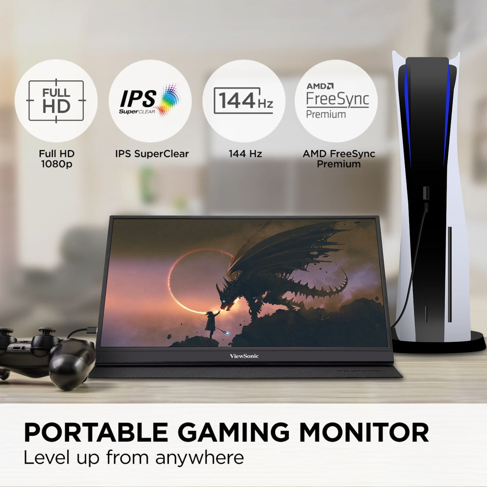 ViewSonic VX1755 17.2in Portable OMNI 1080p IPS Gaming Monitor, FreeSync