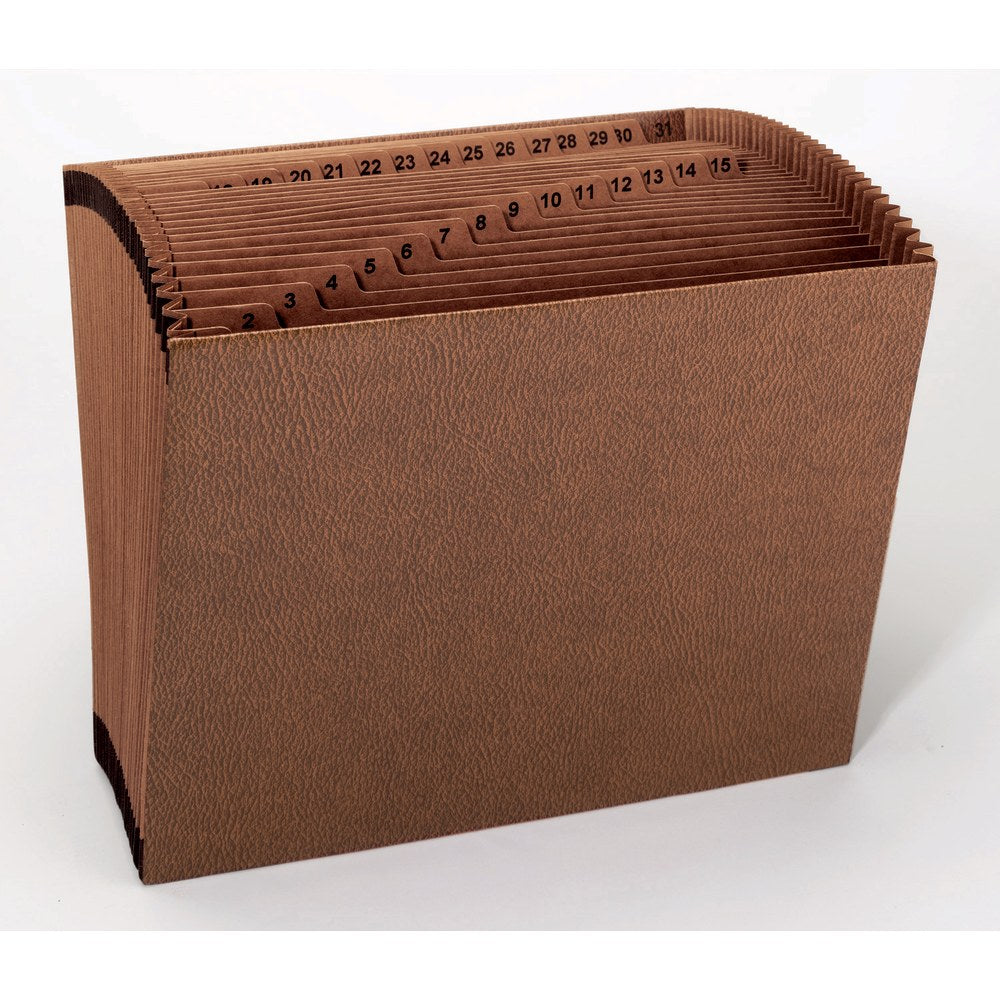 Smead TUFF Expanding File, 31 Pockets, 1-31, 12in x 10in Letter Size, 30% Recycled, Brown