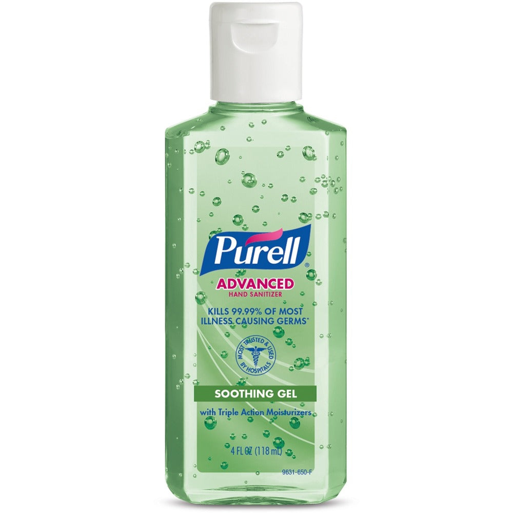 PURELL Advanced Hand Sanitizer Soothing Gel, Fresh Scent, 4 fl oz Portable Flip Cap Bottle