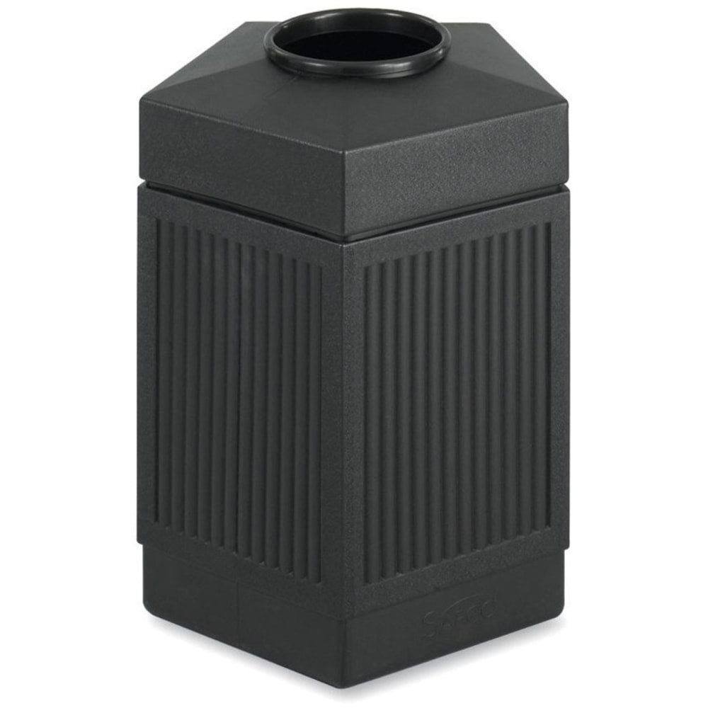 Safco Canmeleon Plastic Indoor/Outdoor Trash Receptacle, 45 Gallons, 31-1/2inH x 24inW x 23inD, Black