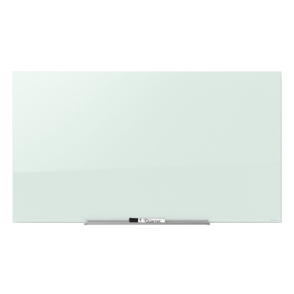 Quartet InvisaMount Magnetic Glass Unframed Dry-Erase Whiteboard, 74in x 42in, White