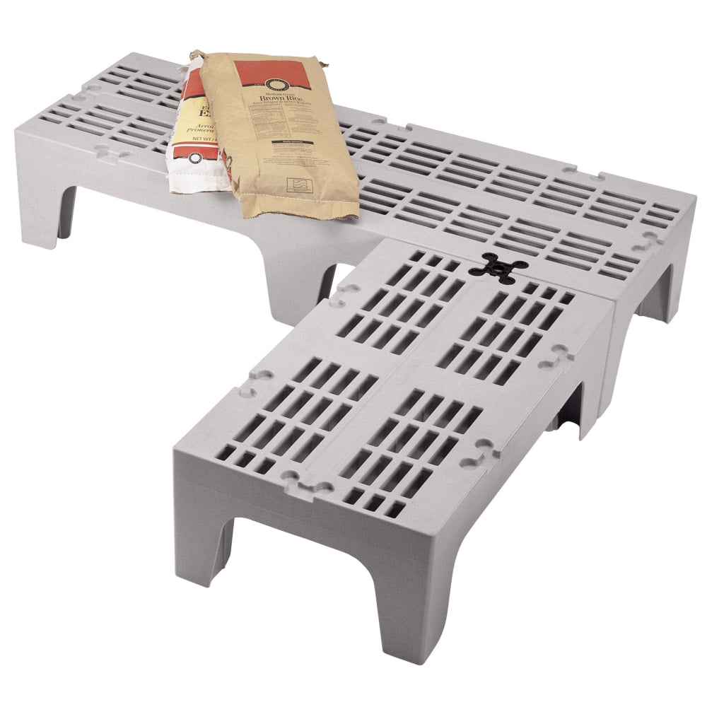 Cambro Vented Dunnage Rack, 12inH x 21inW x 36inD, Speckled Gray