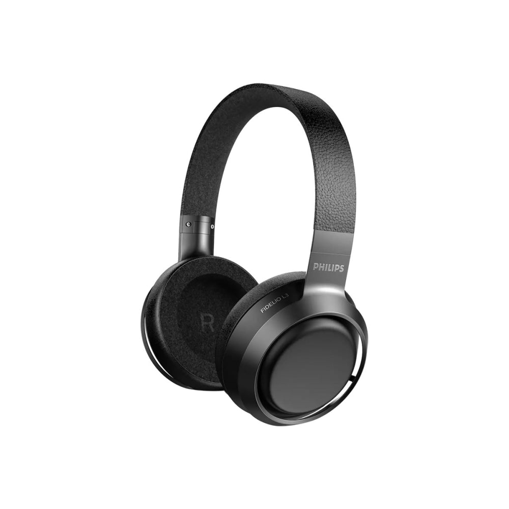 Philips Fidelio L3 - Headphones with mic - full size - Bluetooth - wireless, wired - active noise canceling - 3.5 mm jack - matte dark satin earcups, black headband