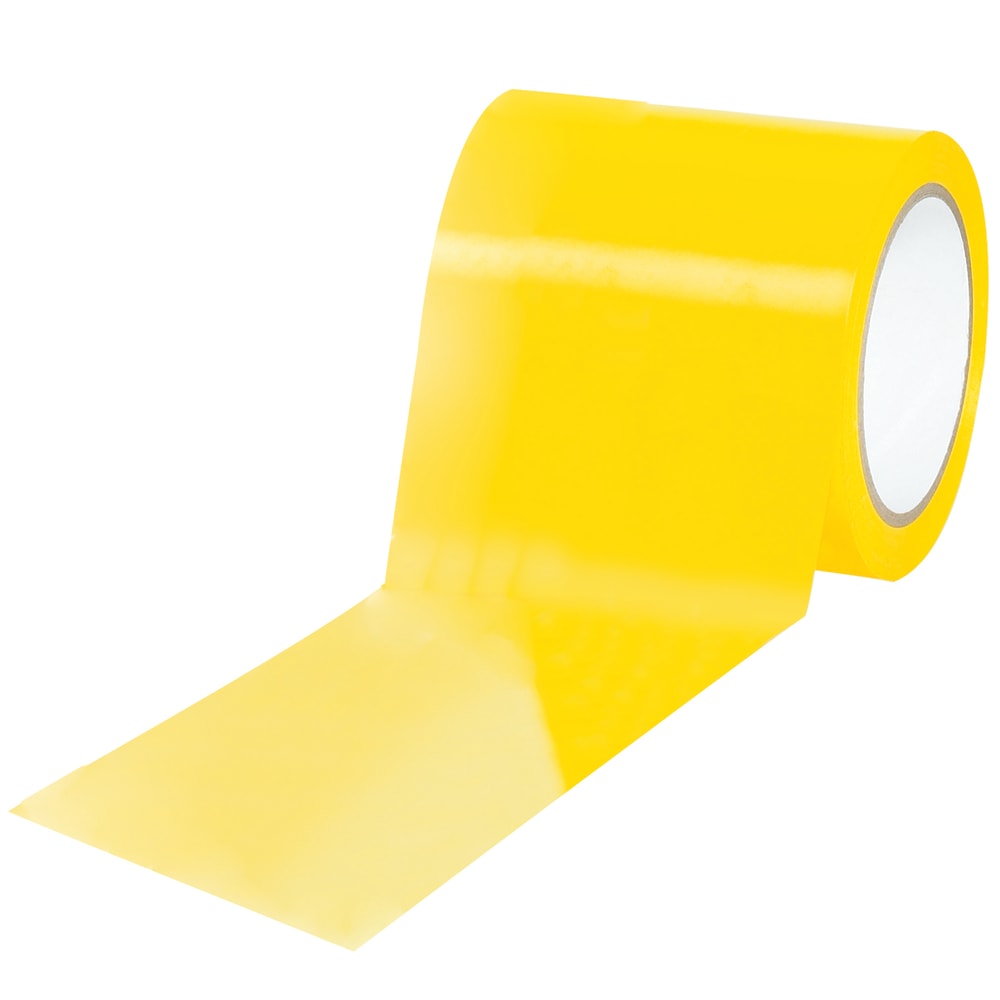 BOX Packaging Solid Vinyl Safety Tape, 3in Core, 4in x 36 Yd., Yellow, Case Of 3