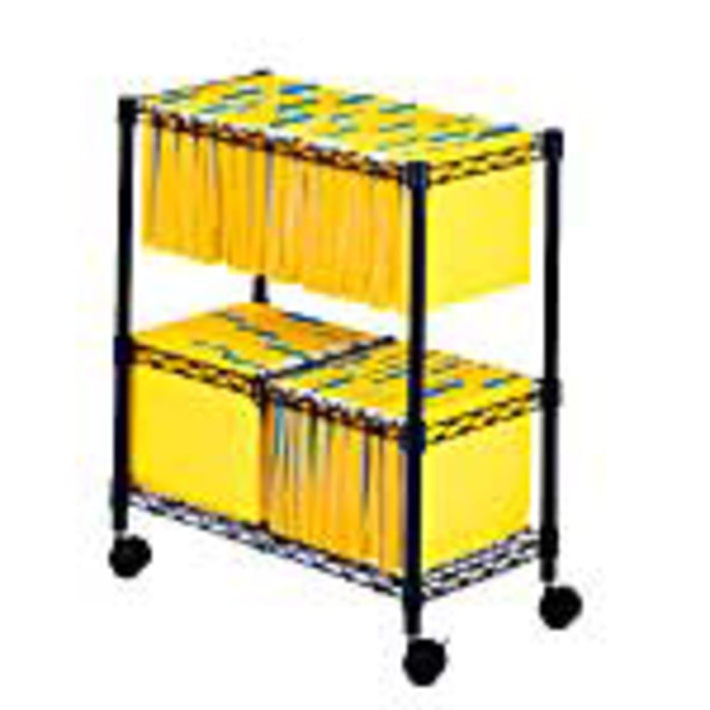 Safco 2-Tier Rolling File Cart, Black