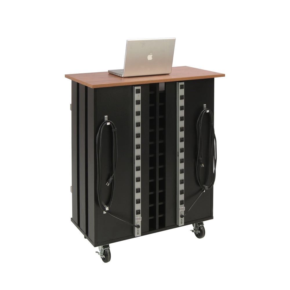 Oklahoma Sound? Laptop Charging/Storage Cart, Cherry/Black