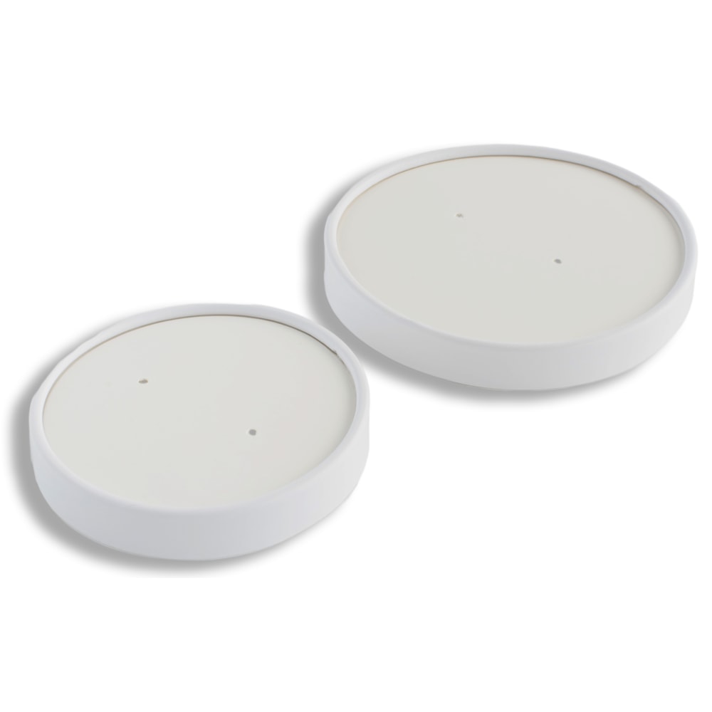 Planet+ Compostable Food Container Lids, 12-32 Oz, White, Pack Of 250 Lids