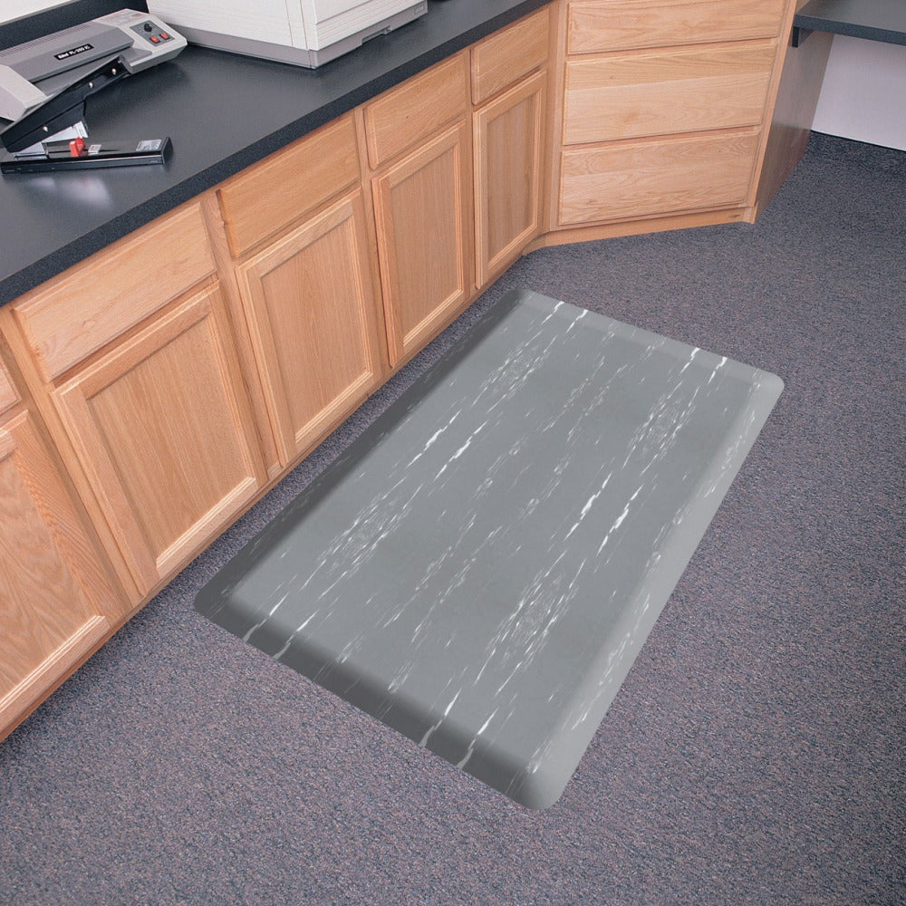 Genuine Joe Anti-Fatigue Mat, 3ft x 5ft, Gray Marble