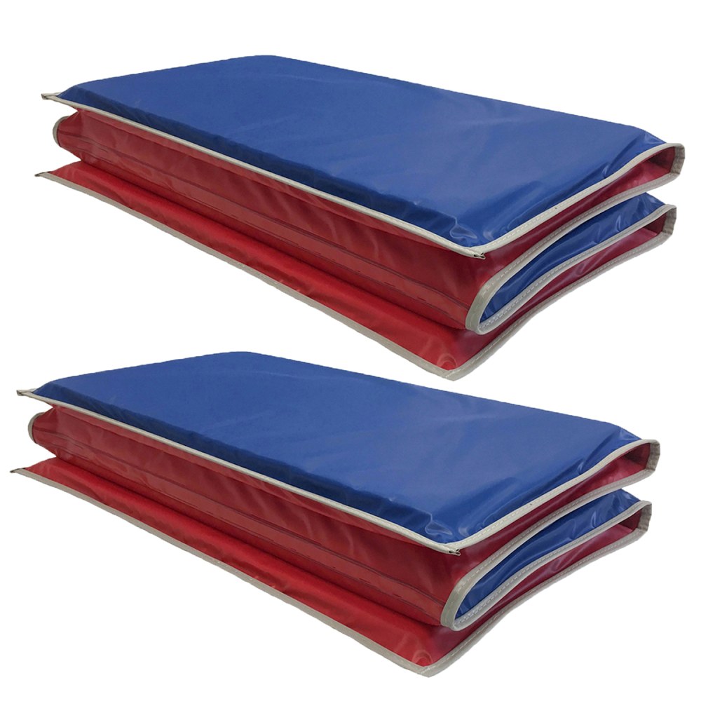 KinderMats Basic KinderMat, 1inH x 45inW x 19inD, Red/Blue/Gray, Pack Of 2 Mats