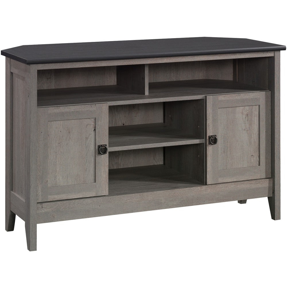 Sauder August Hill Corner Entertainment Stand, 30-1/8inH x 47inW x 19-1/2inD, Mystic Oak/Raven Oak