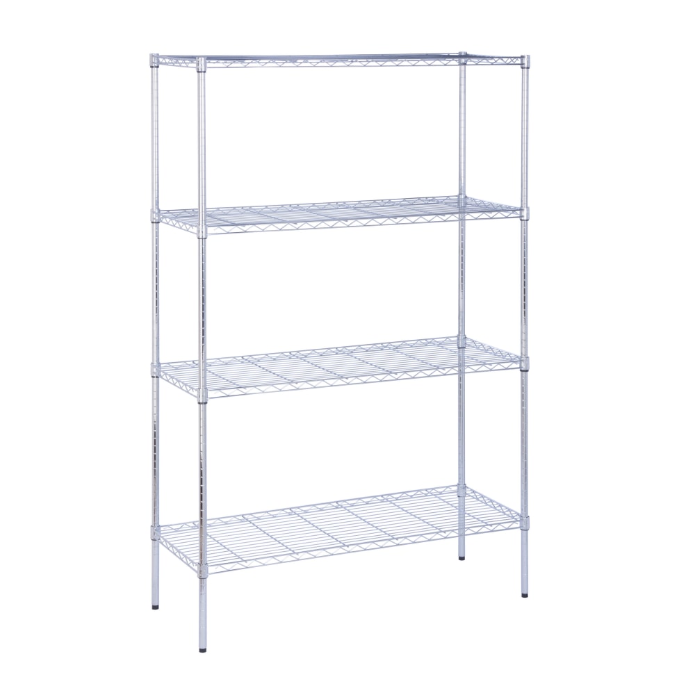 Honey-Can-Do Urban Steel Adjustable Storage Shelving Unit, 4-Tiers, 72inH x 18inW x 48inD, Chrome