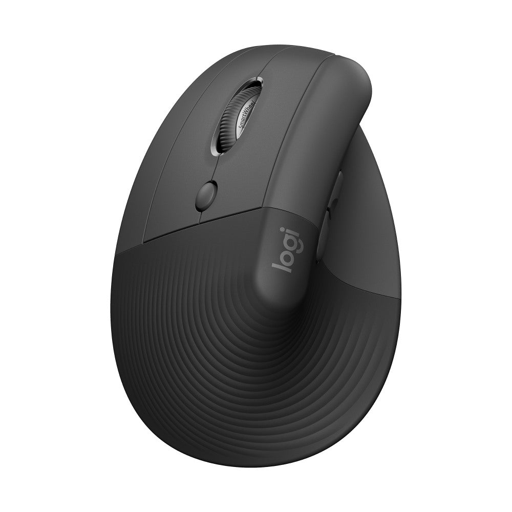 Logitech Lift Left Vertical Ergonomic Mouse (Graphite) - Optical - Wireless - Bluetooth/Radio Frequency - Graphite - USB - 4000 dpi - Scroll Wheel - 6 Button(s) - Small/Medium Hand/Palm Size - Left-handed