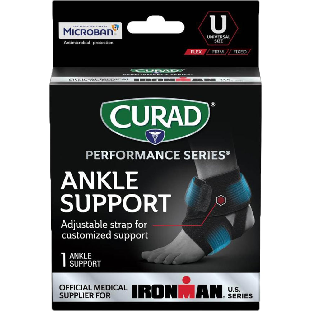 CURAD Performance Series Wraparound Ankle Support, Universal, Black