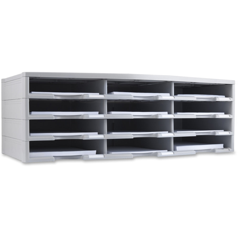 Storex 12-compartment Organizer - 12 Compartment(s) - Recycled - Gray - 1Each