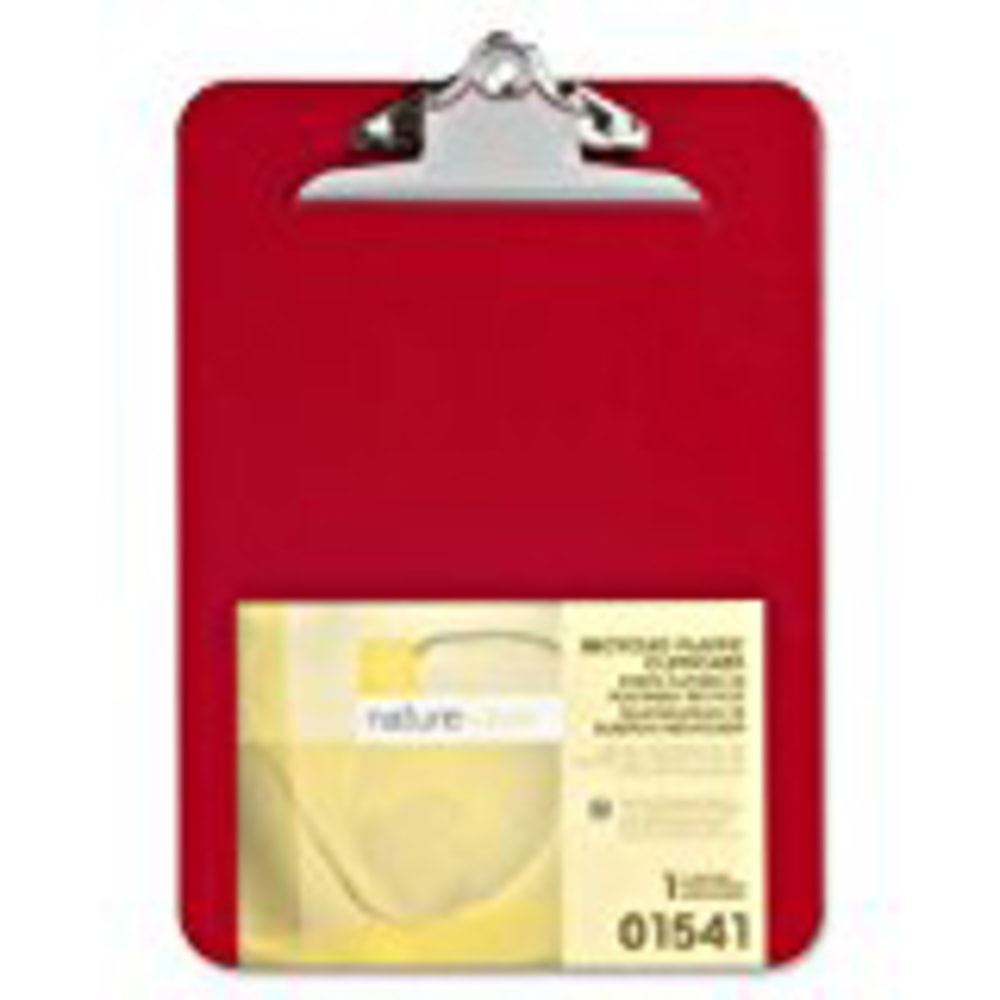 Nature Saver Plastic Clipboards, 9in x 12in, 100% Recycled, Red