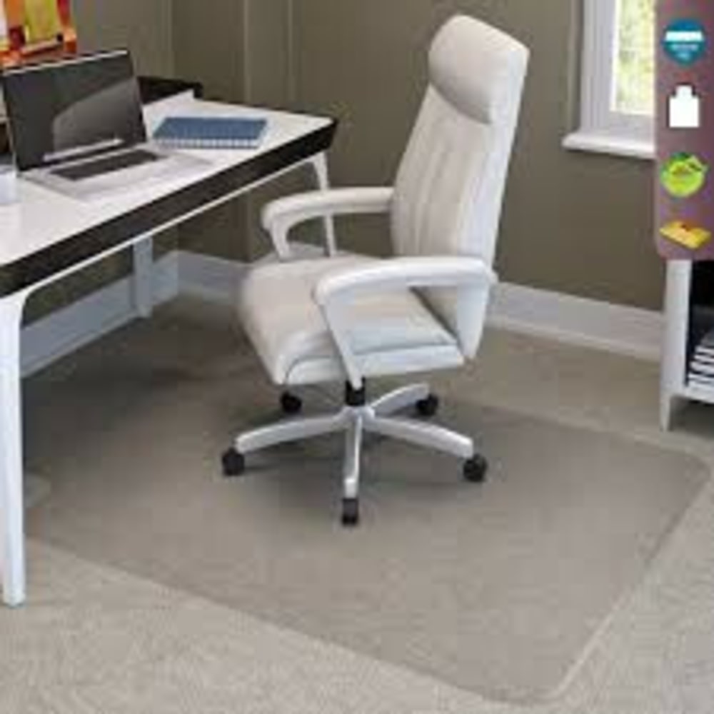 Deflecto Vinyl Chair Mat With Lip For Medium Pile Carpet, 36in x 48in, Clear