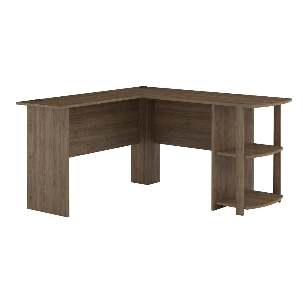 Ameriwood Home Dakota 51inW L-Shaped Computer Desk With Bookshelves, Rustic Oak