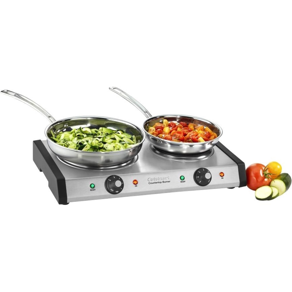 Cuisinart Countertop Double Burner Stove, Brushed Stainless Steel