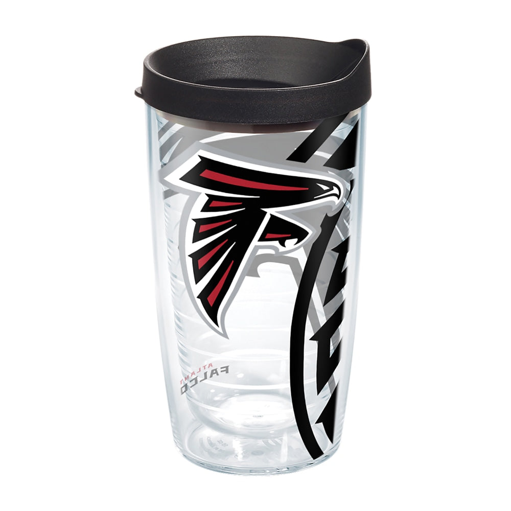 Tervis NFL Tumbler With Lid, 16 Oz, Atlanta Falcons, Clear