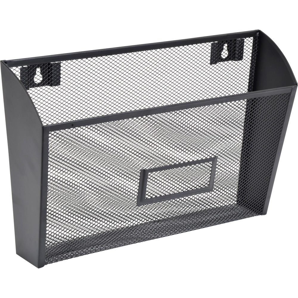 Lorell Mesh Single Wall Pocket, Letter Size, Black