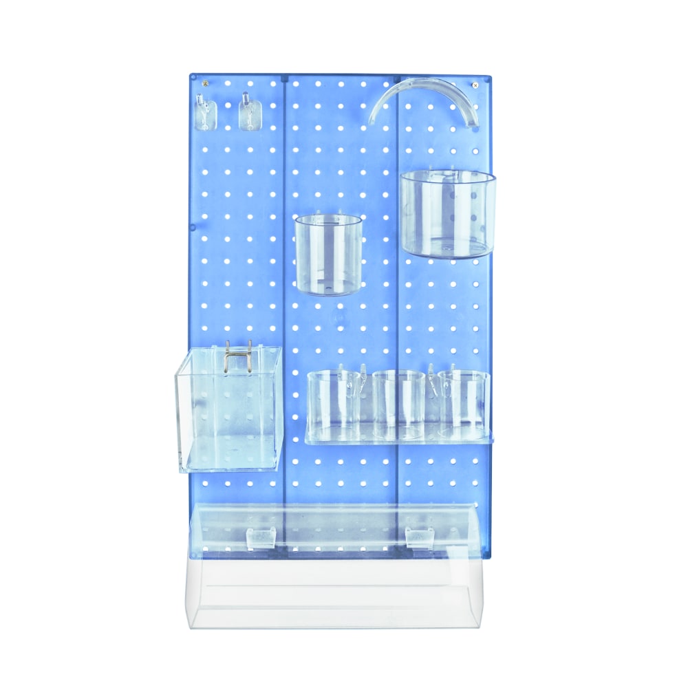 Azar Displays 10-Piece Pegboard Organizer Kit, Blue