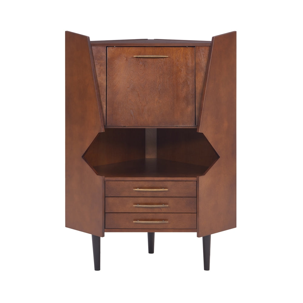 SEI Furniture Larson Bar Cabinet, 49inH x 35inW x 25inD, Dark Tobacco