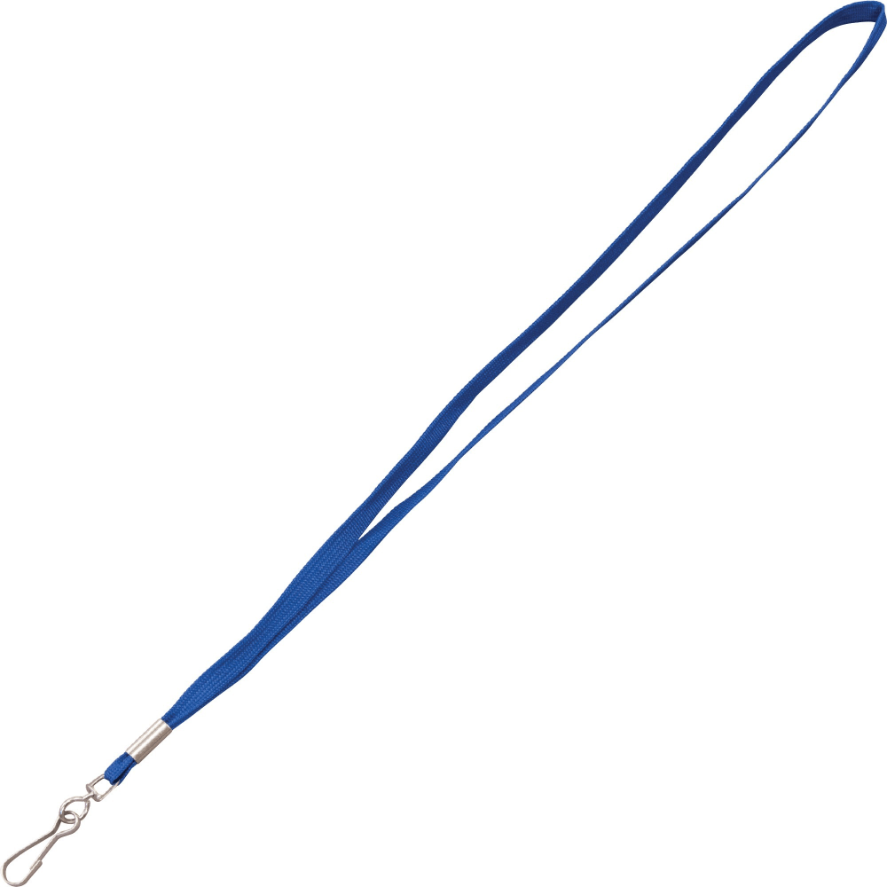 Advantus Metal Clasp Lanyard - 100 / Box - 36in Length - Blue - Woven, Metal