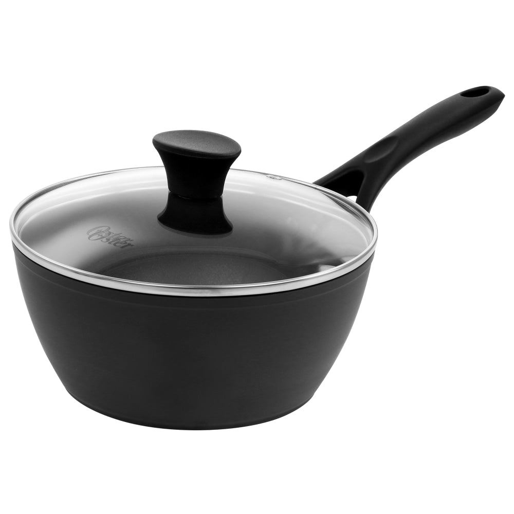 Oster 2.5-Quart Non-Stick Aluminum Saucepan With Lid, Black