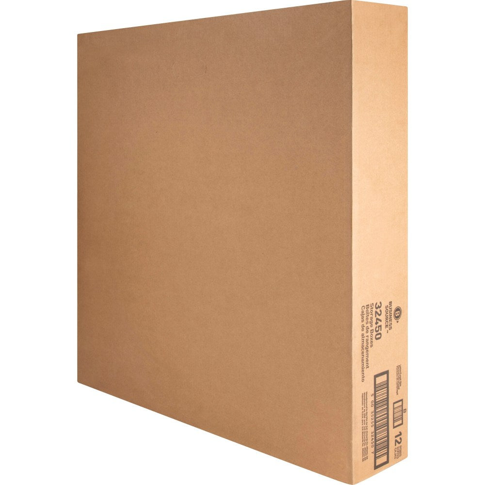 Business Source Quick Setup Medium-Duty Storage Box - External Dimensions: 12in Width x 15in Depth x 10inHeight - Media Size Supported: Legal, Letter - Lift-off Closure - Medium Duty - Stackable - White - For File - Recycled - 12 / Carton