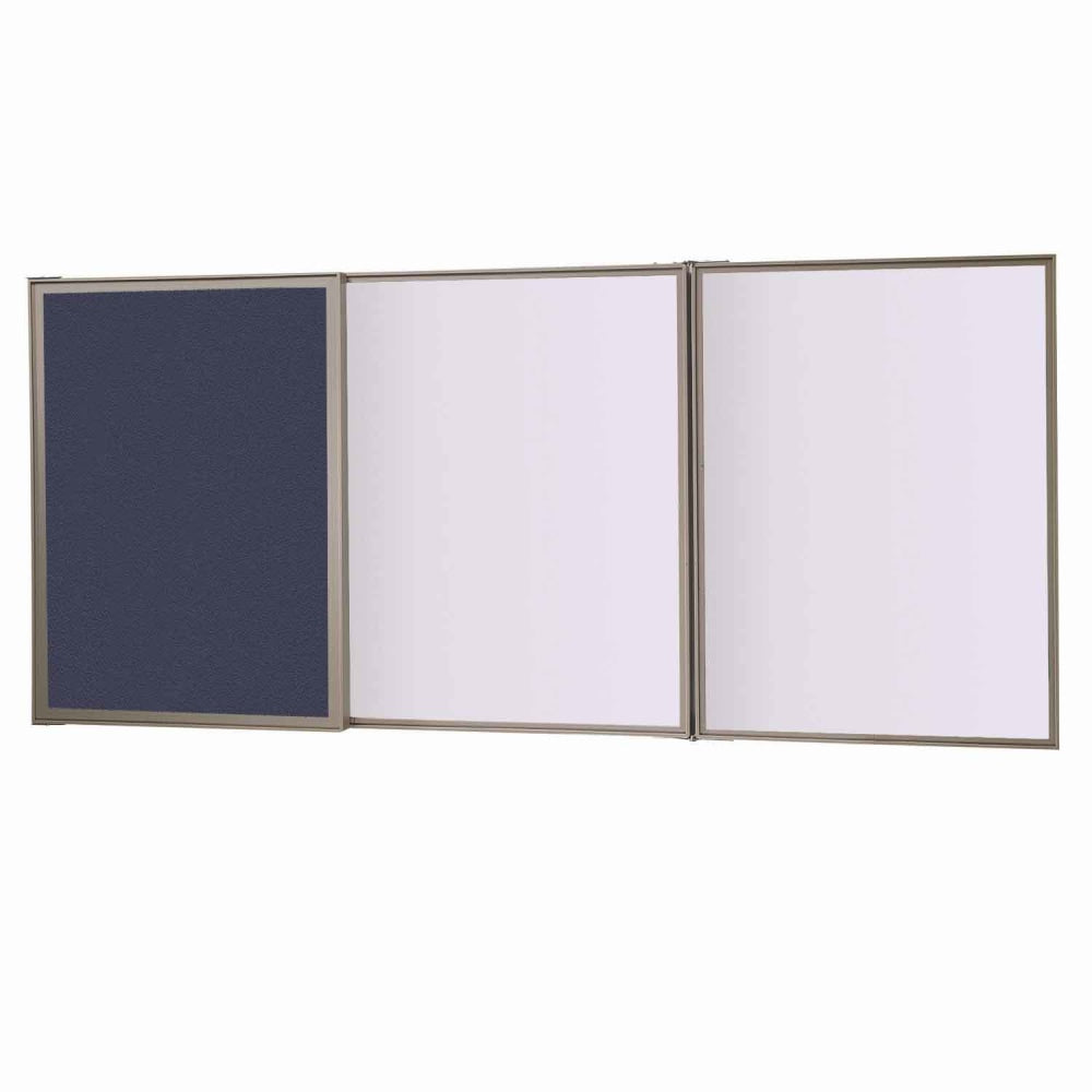 Ghent VisuALL PC Fabric Non-Magnetic Bulletin Board, 24in x 36in, Blue, Satin Aluminum Frame