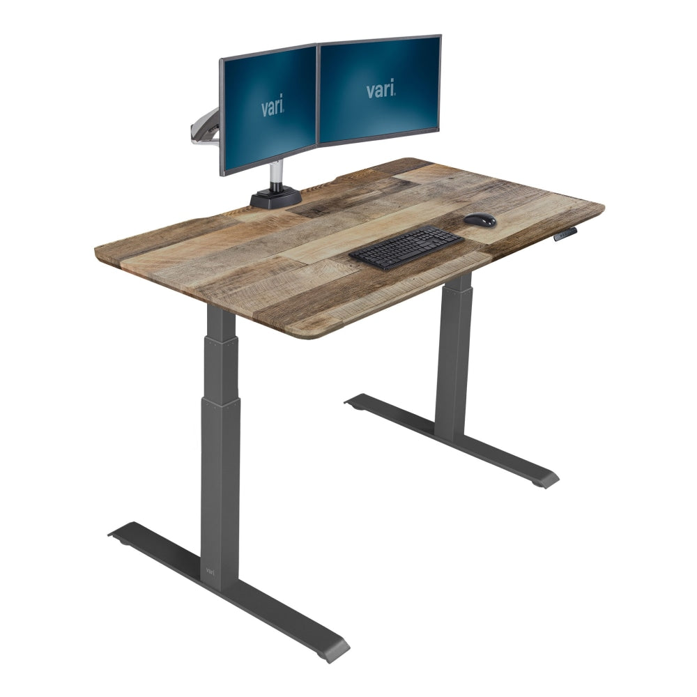 Vari Electric Standing Desk, Electric 60inW, Reclaimed Wood