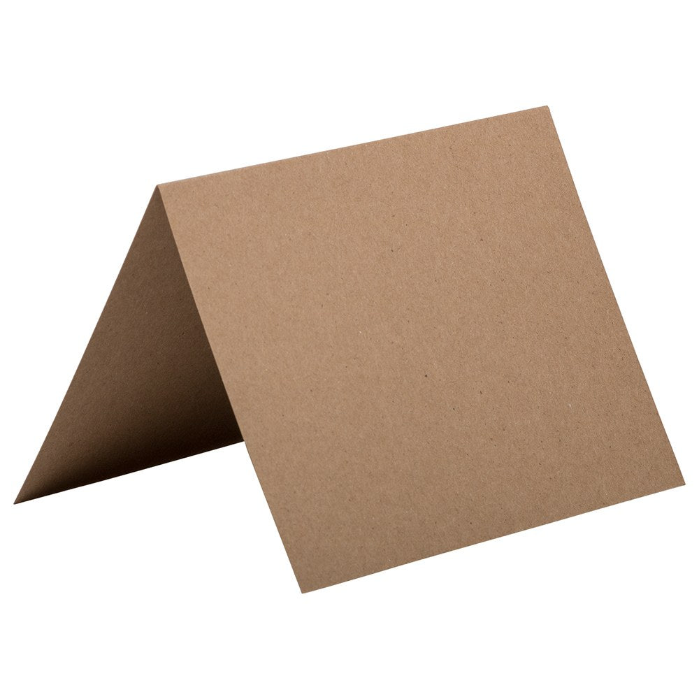 JAM Paper Fold-Over Cards, A7, 5in x 6 5/8in, 100% Recycled, Brown Kraft, Pack Of 25