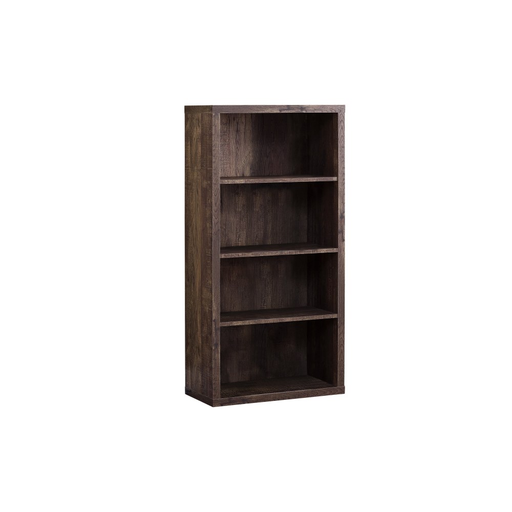 Monarch Specialties 48inH 4-Shelf Adjustable Bookcase, Brown Woodgrain