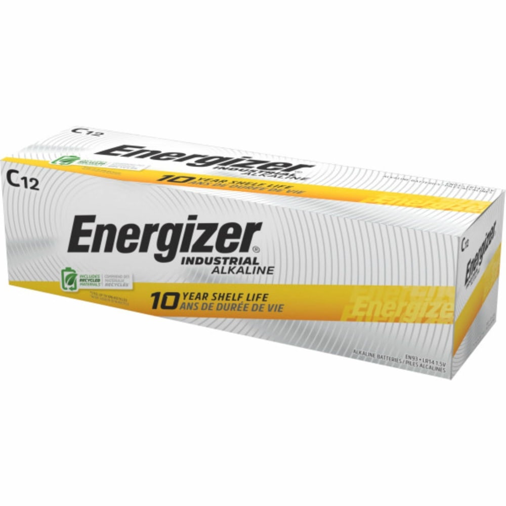 Energizer Industrial Alkaline C Battery Boxes of 12 - For Multipurpose - C - 8350 mAh - 72 / Carton