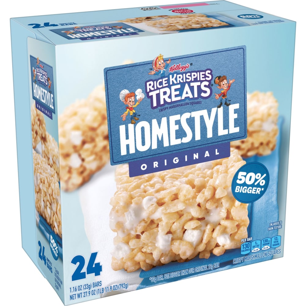 Kelloggs Homestyle Rice Krispie Treats, 1.16 Oz, Box Of 24 Treats