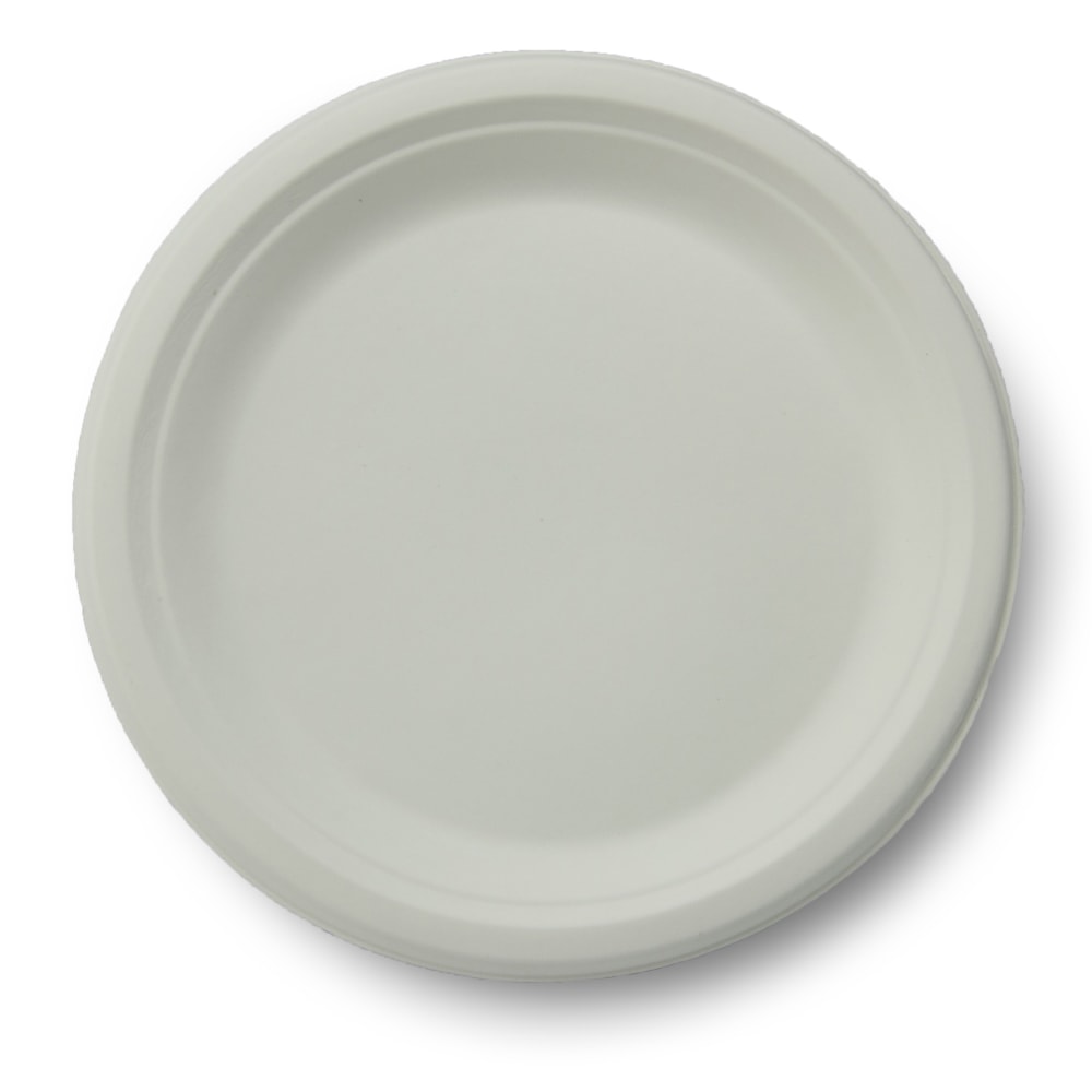 Stalk Market Round Plates, 9in, White, Pack Of 500 Plates