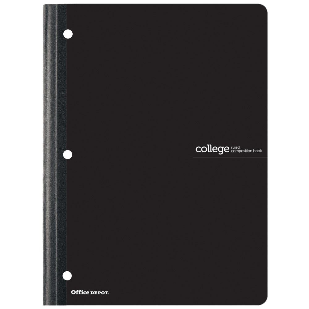 Office Depot Brand Composition Book, 8-1/2in x 11in, College Ruled, 80 Sheets, Black