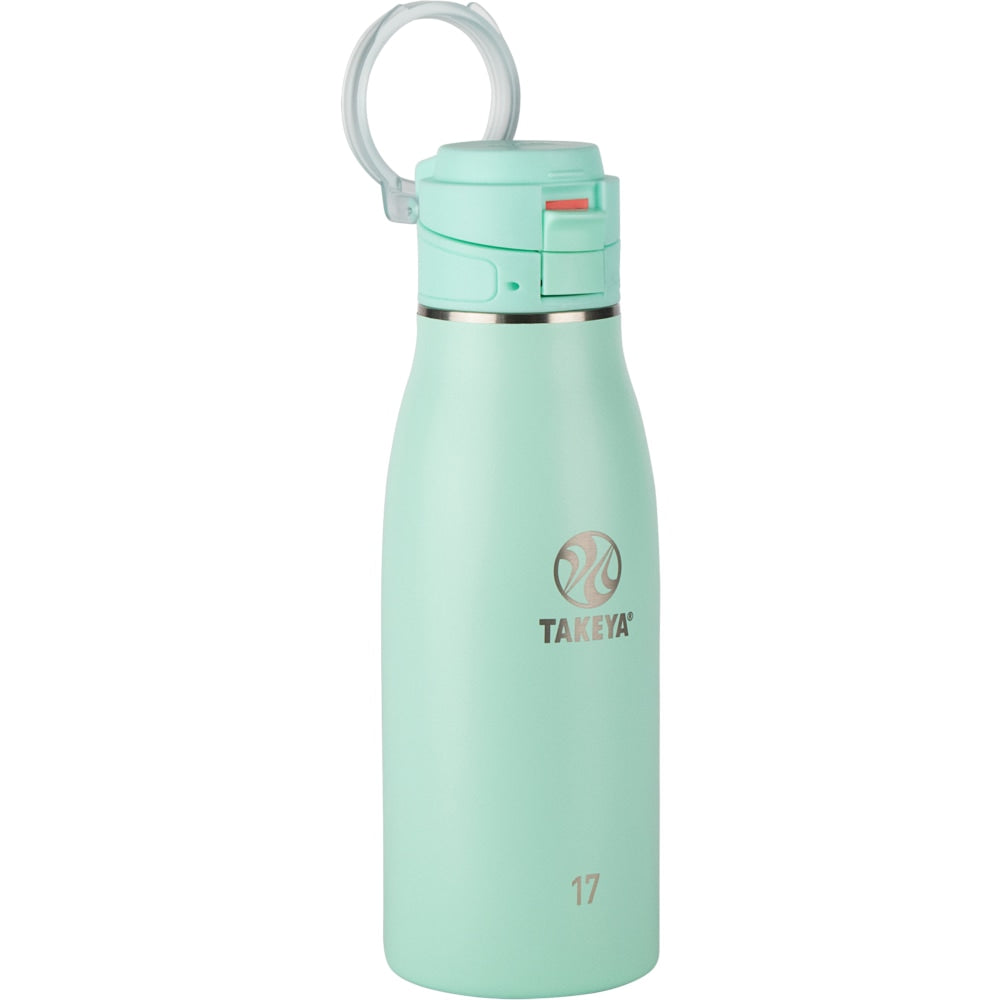 Takeya Traveler FlipLock Bottle, 17 Oz, Aqua