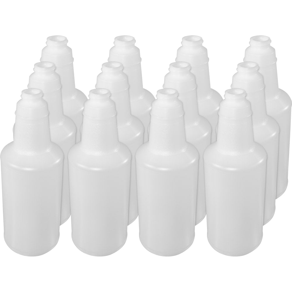 Genuine Joe Plastic Bottle With Graduations, 32 Oz, Carton Of 12