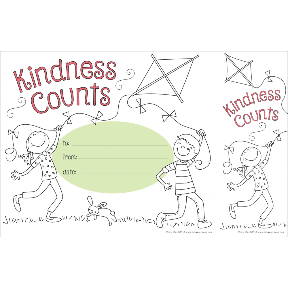 Barker Creek Color Me! Awards And Bookmarks Set, Kindness Counts