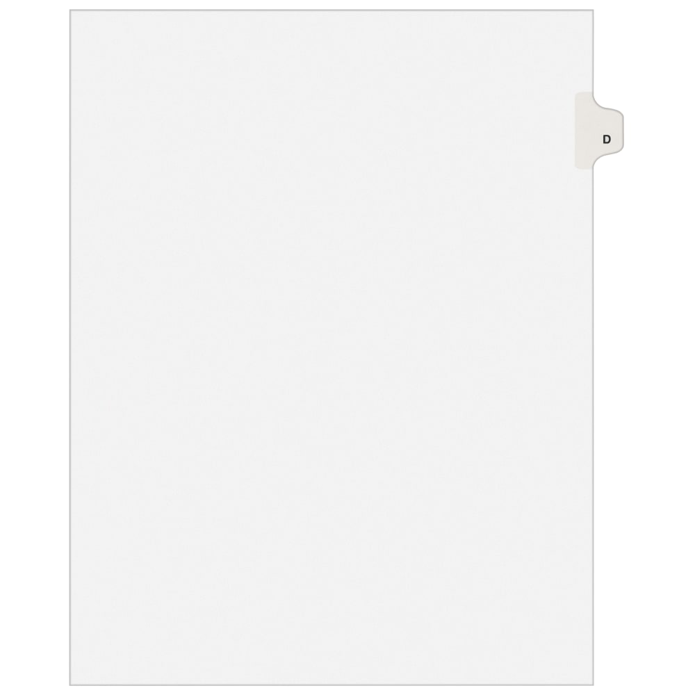 Avery 30% Recycled Side-Tab Legal Exhibit Dividers, Tab Title D, Pack Of 25