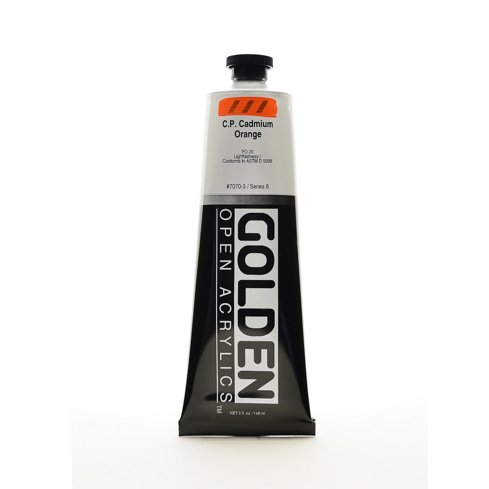 Golden OPEN Acrylic Paint, 5 Oz Tube, Cadmium Orange (CP)