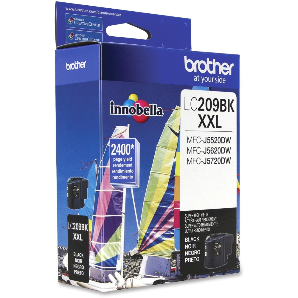 Brother Genuine LC209BK Super High Yield Black Ink Cartridge - Inkjet - Super High Yield - 2400 Pages - Black - 1 Each