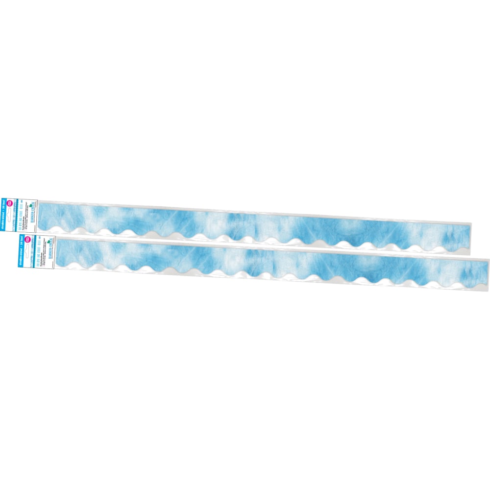 Barker Creek Double-Sided Scalloped-Edge Border Strips, Blue Tie-Dye/Ombre, 2-1/4in x 36in, Set Of 26 Strips