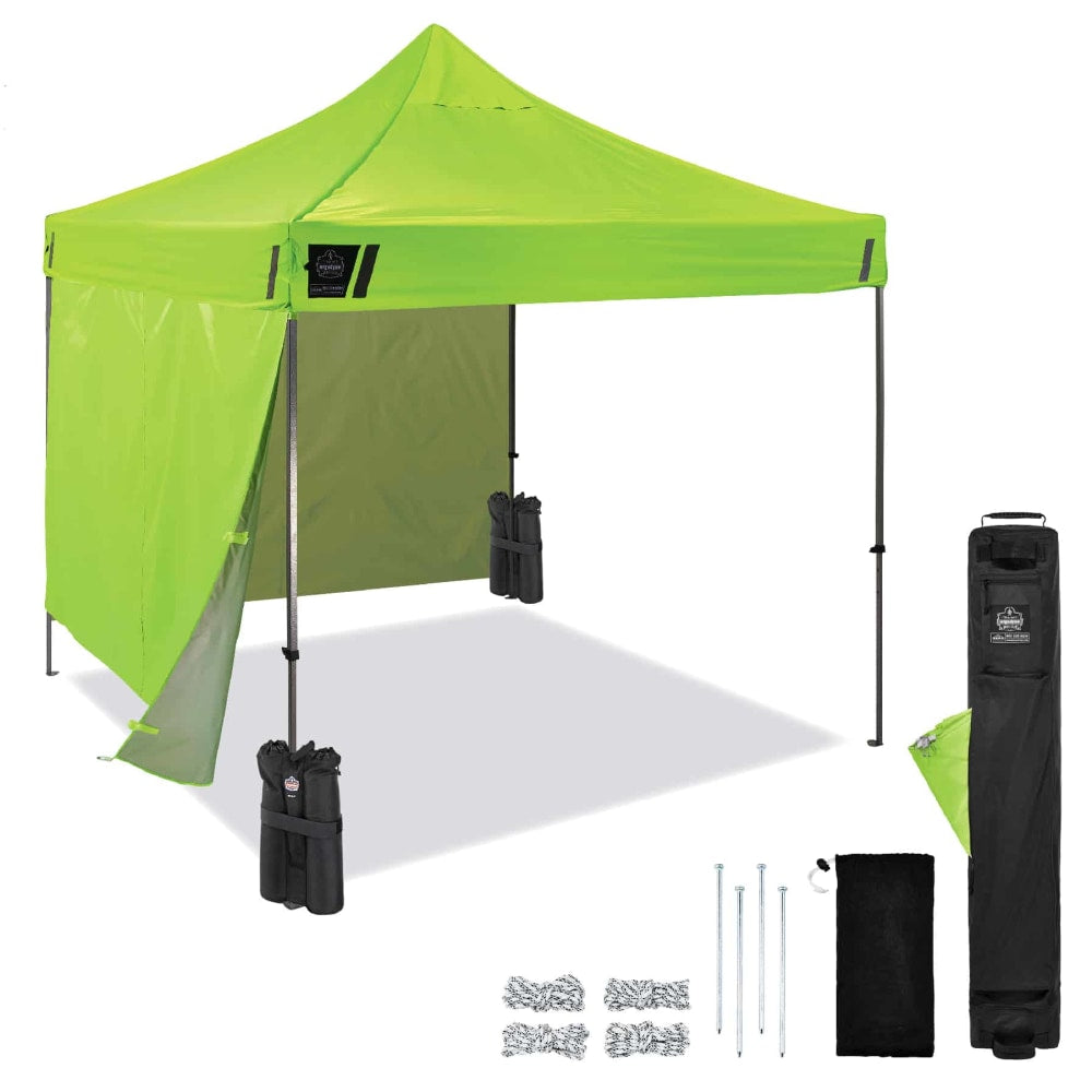 Ergodyne SHAX 6051 Heavy-Duty Pop-Up Tent Kit, 10ft x 10ft, Lime