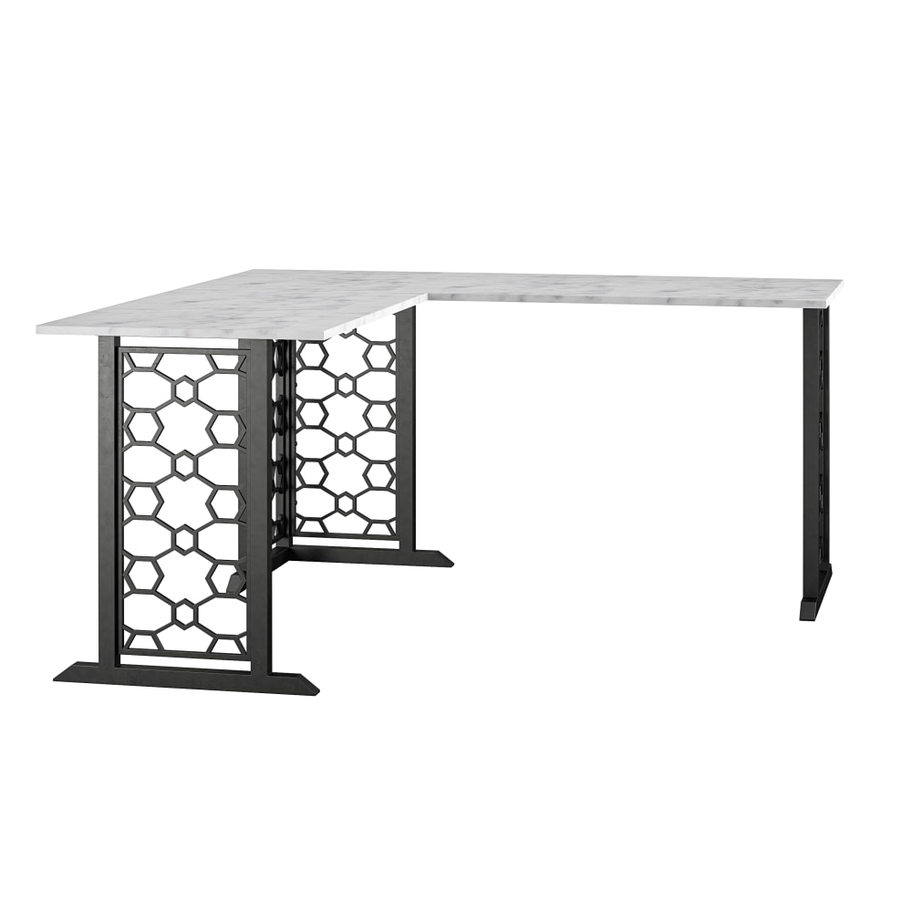 Ameriwood Home Ella 60inW L-Shaped Computer Desk, White