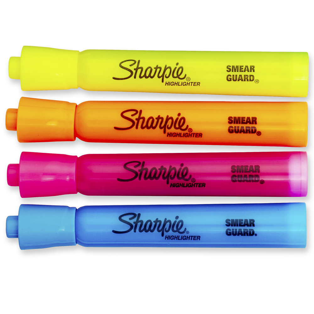 Sharpie Accent Highlighters, Assorted Colors, Pack Of 4