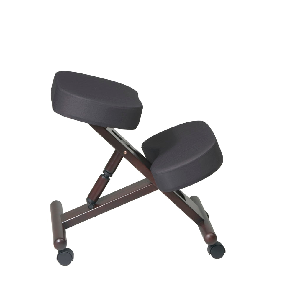 Office Star Work Smart Ergonomic Knee Chair, Black/Espresso