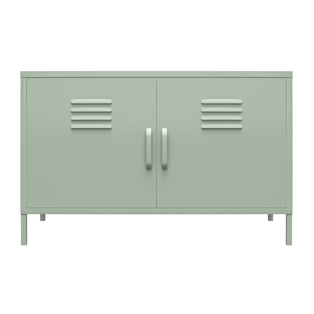 Ameriwood Home Mission District 2-Door Metal Locker Accent Cabinet, 25-1/4inH x 39-3/8inW x 15-3/4inD, Green